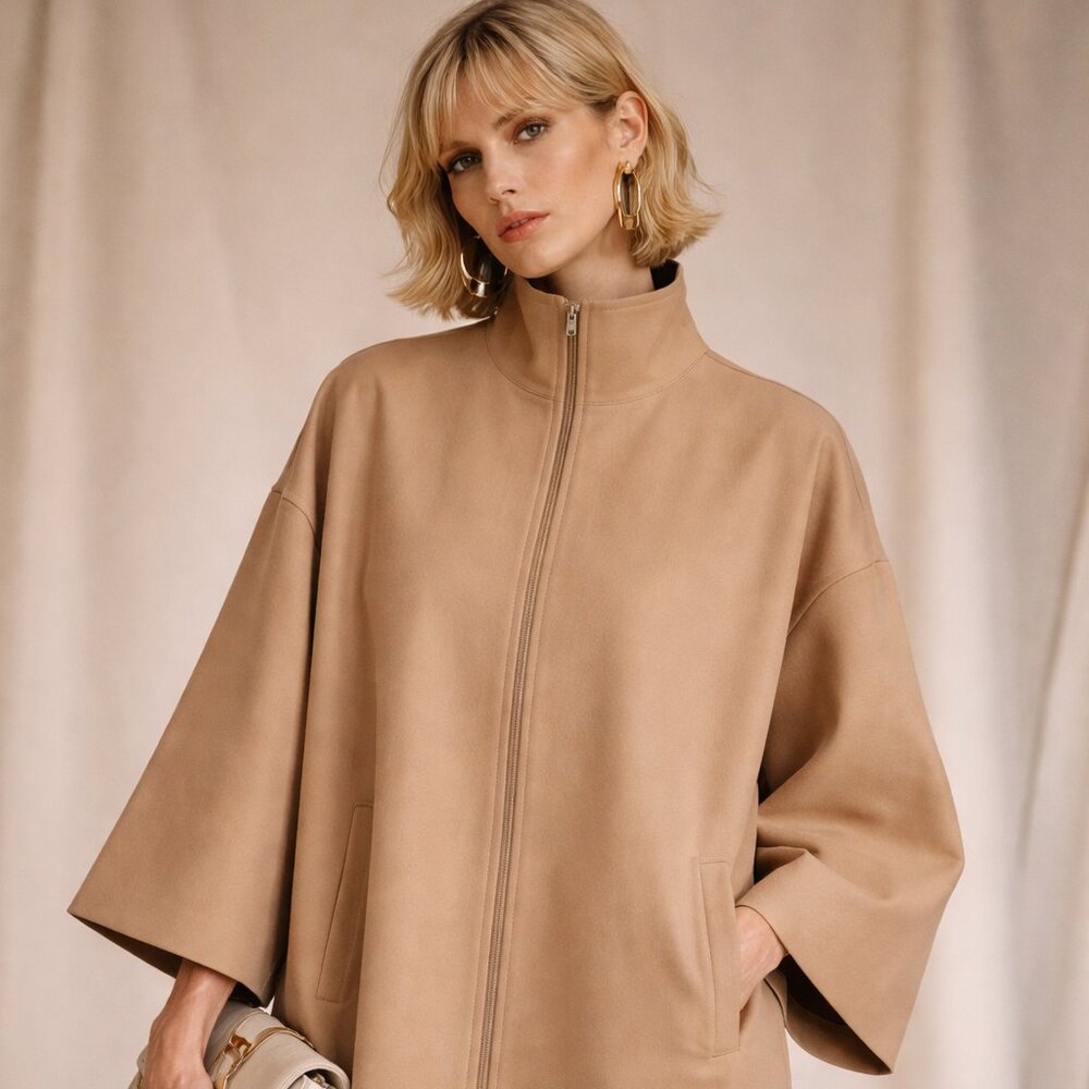 Vintage Hilary Radley Oversized Camel Beige Minimalist Japanese Jacket